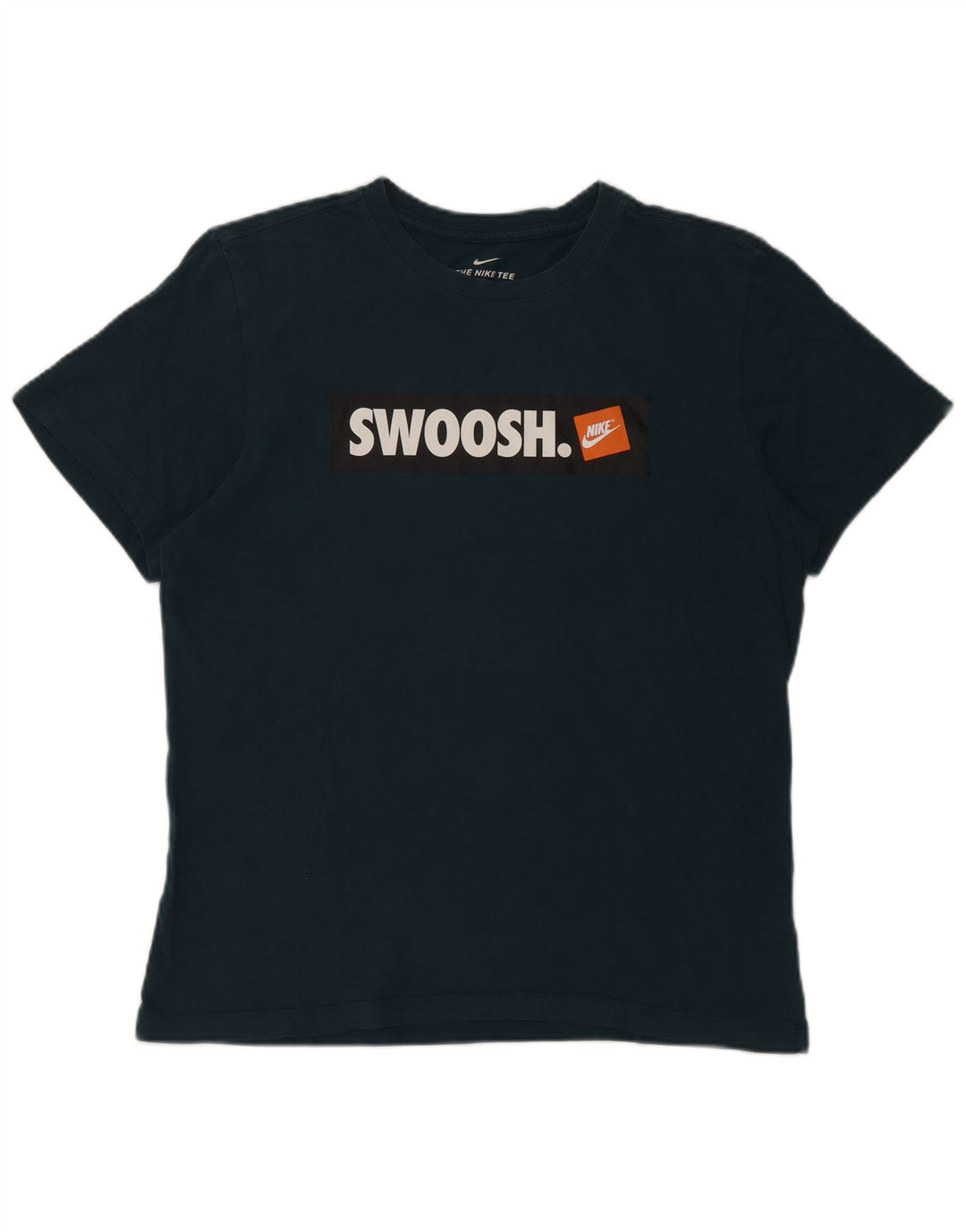 Nike herre Swoosh grafisk T-shirt top mellemblå bomuld