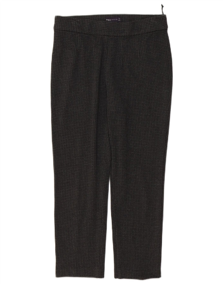 Marks & Spencer Womens Leggings UK 10 Small W28 L23 Grå Houndstooth