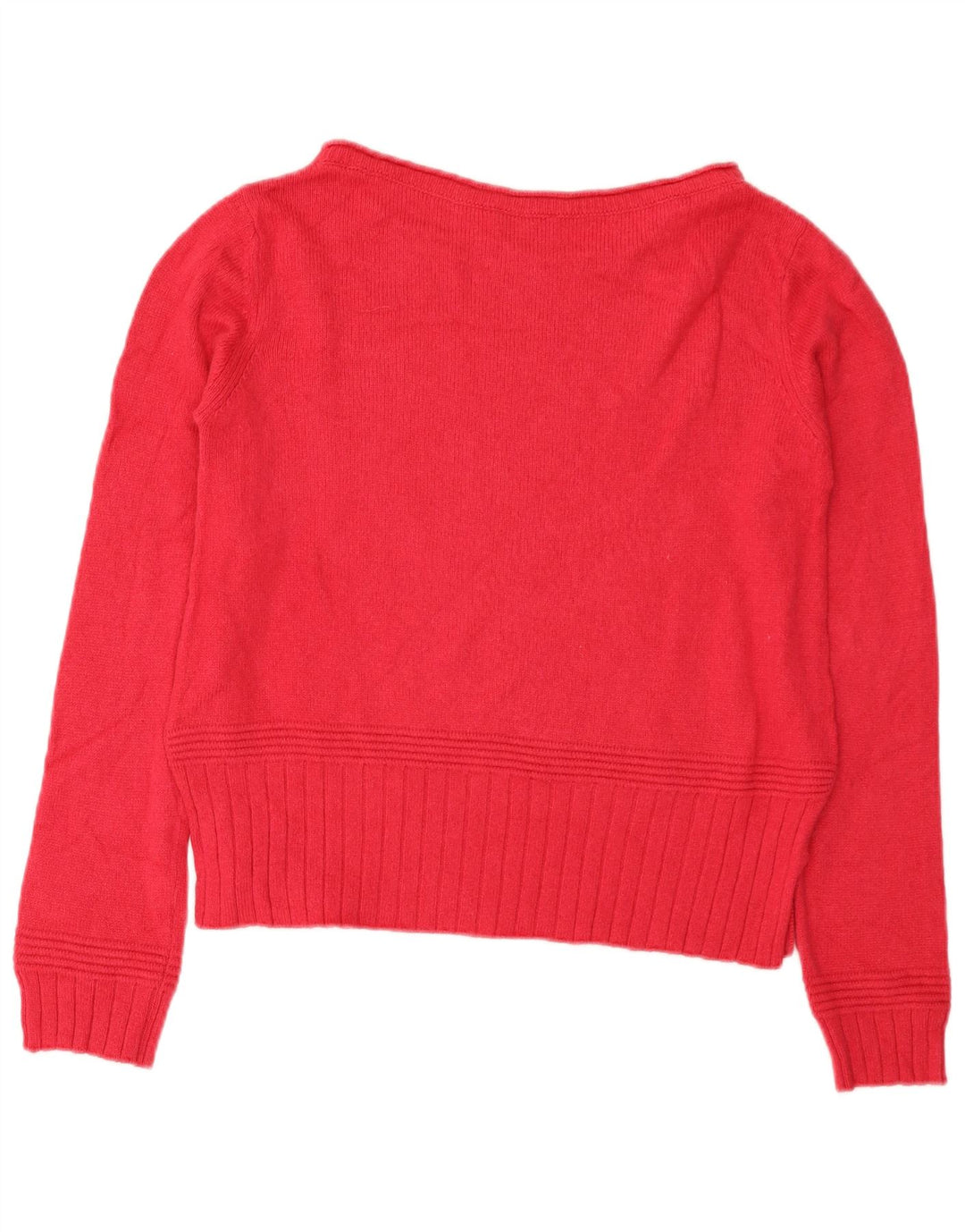 Armani Jeans Dame Crop Boat Neck Jumper Sweater UK 14 Medium Pink