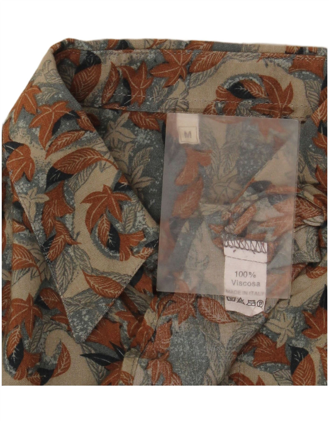 Vintage herreskjorte Medium Beige Floral Viscose