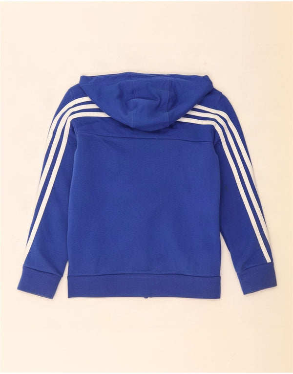 Adidas hættetrøje med lynlås til drenge 7-8 år blå bomuld