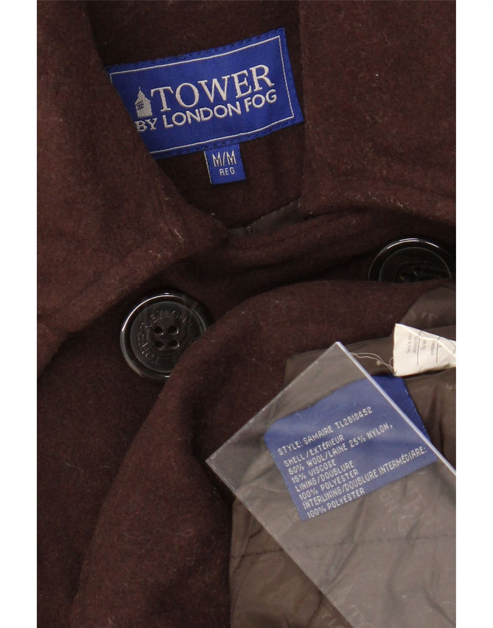 LONDON FOG Womens Pea Coat UK 14 Medium Brun Uld