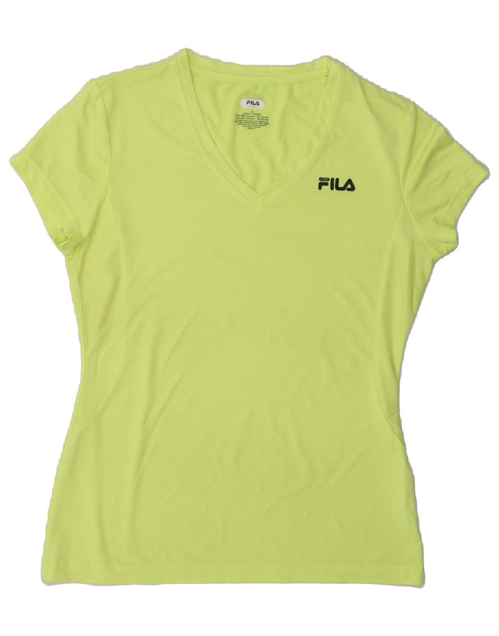 FILA Womens T-Shirt Top UK 12 Medium Green Polyester Vintage Fila and Second-Hand Fila from Messina Hembry 