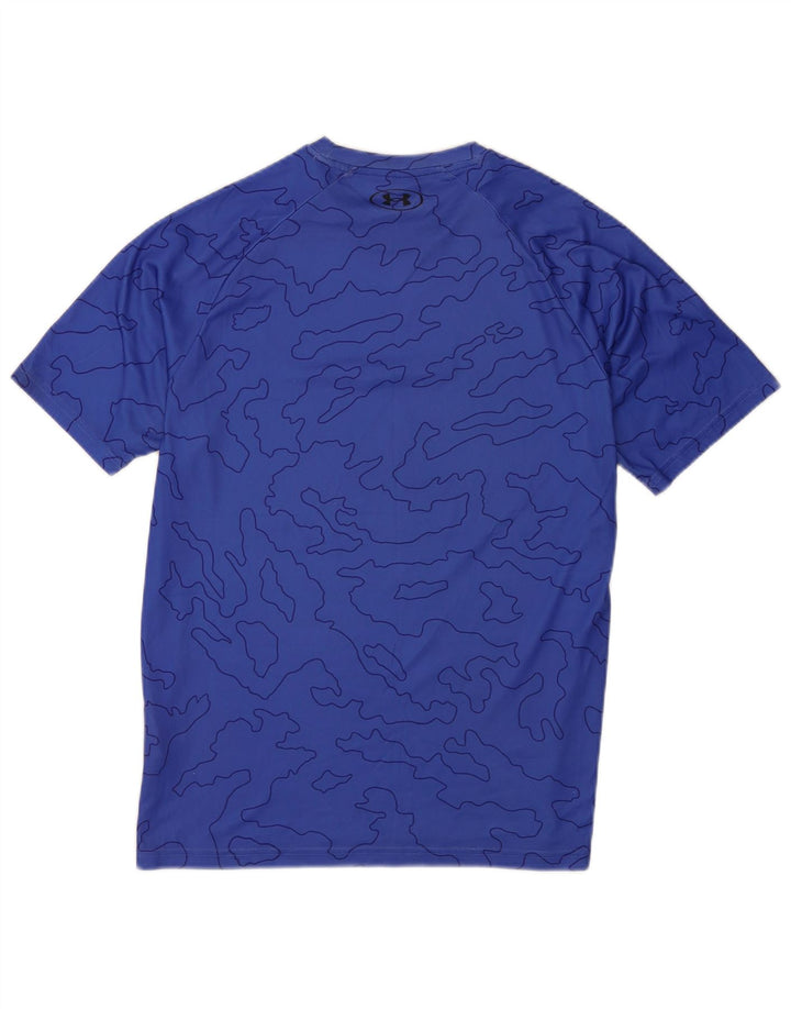 Under Armour Herre Loose Fit T-Shirt Top Medium Blue Geometrisk Polyester