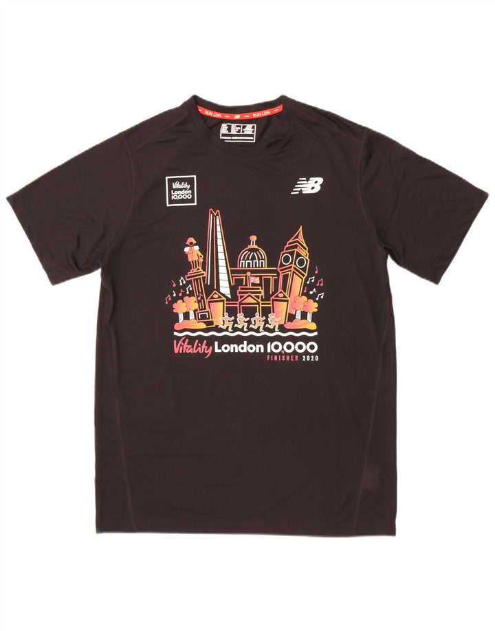 New Balance Herre grafisk T-shirt Top Medium Sort Polyester