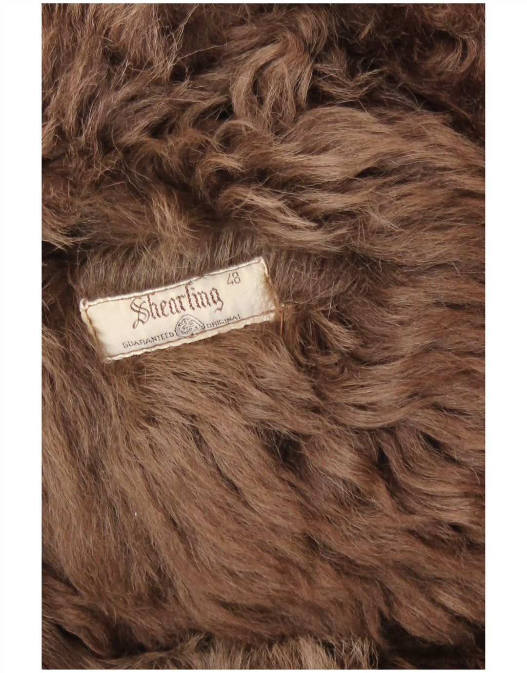 Shearling Dame Shearling Frakke IT 48 XL Brun Shearling