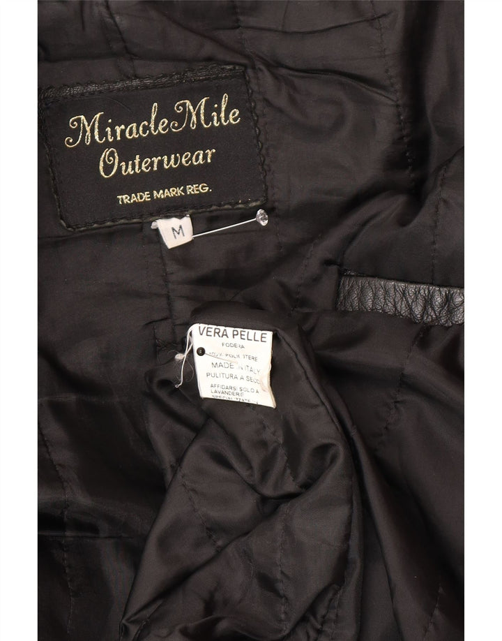 Vintage Herre Læderjakke UK 38 Medium Sort Læder