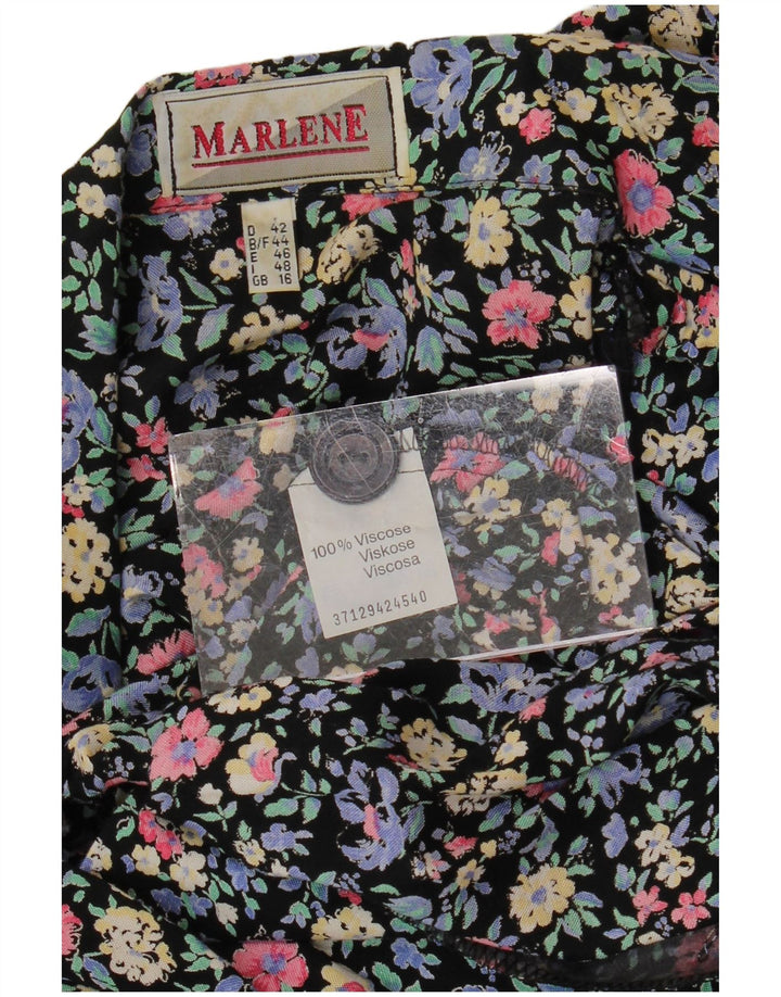 VINTAGE Dame Jumpsuit UK 16 Large Multicolored Floral Viscose