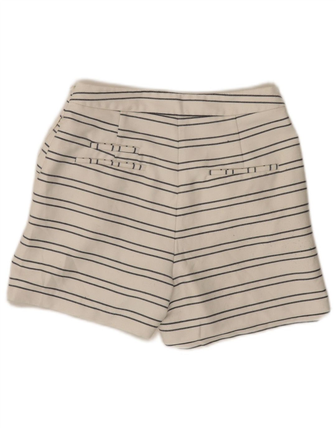 Zara højtaljede chinoshorts til kvinder Small W26 hvidstribet polyester