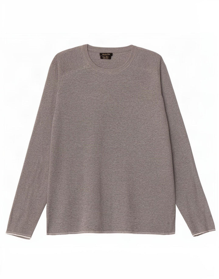 Massimo Dutti Herre Crew Neck Jumper Sweater Medium Grey Bomuld