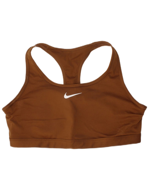 Nike Dame Dri Fit Polstret Sports BH Top XL Brun Sports