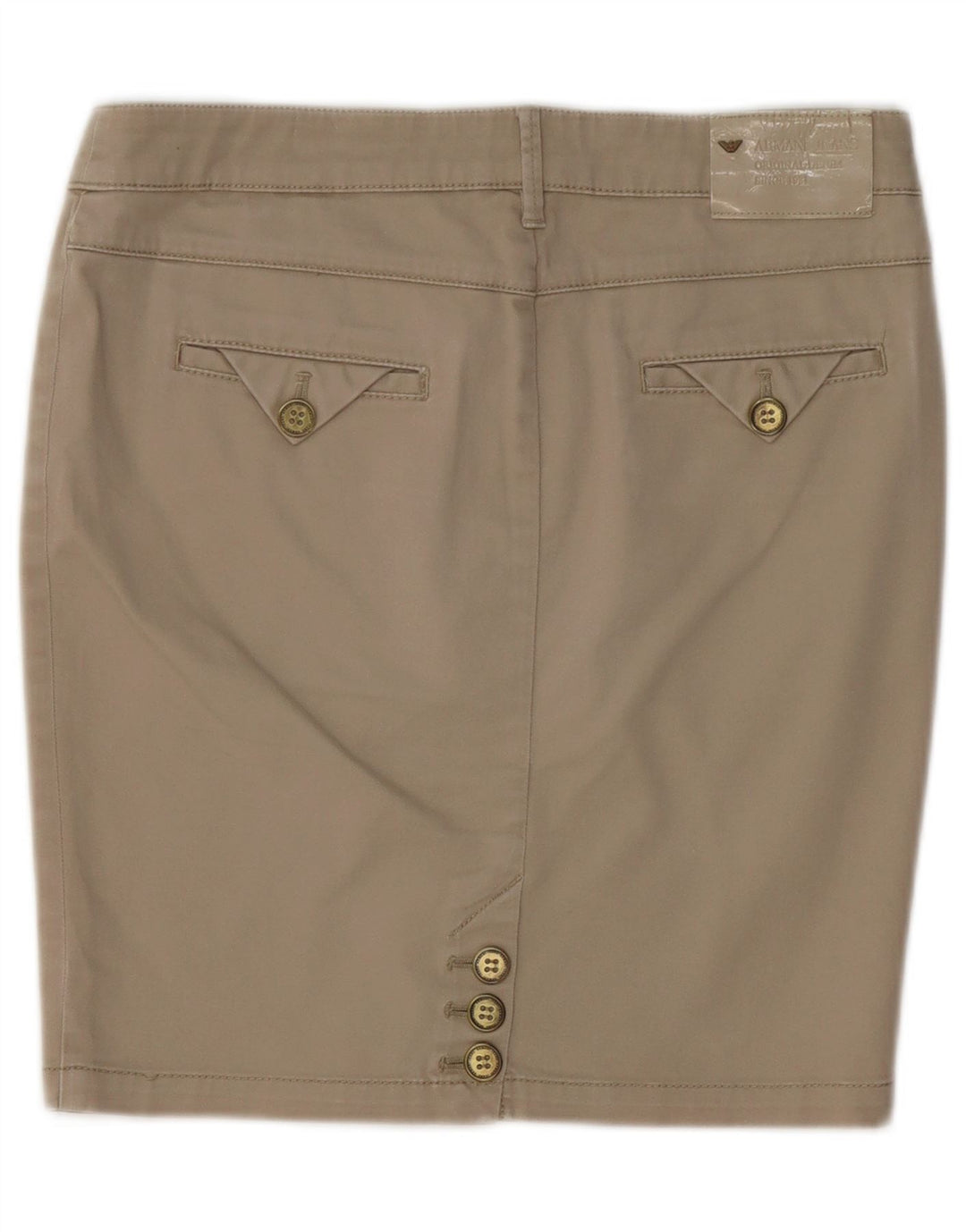 ARMANI Pencil Nederdel til kvinder EU 40 Medium W30 Beige Bomuld