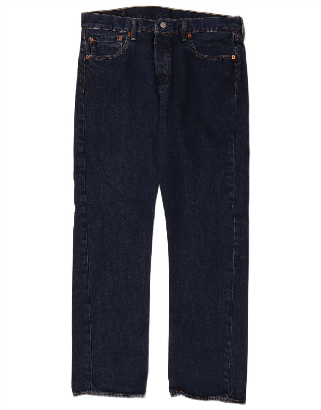 Levi's Herre 501 Straight Jeans W34 L32 Marineblå Bomuld