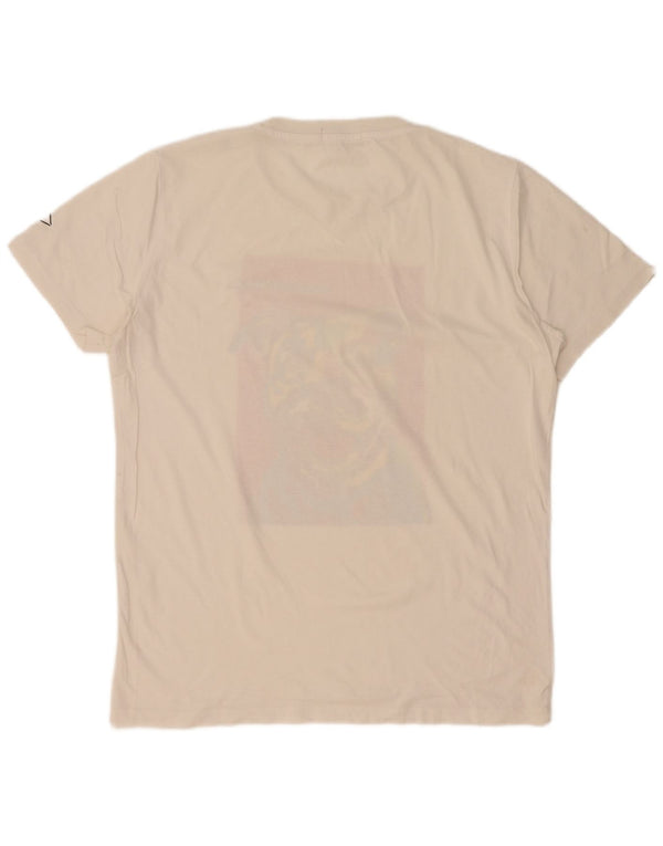 Replay Herre Grafisk T-Shirt Top Medium White