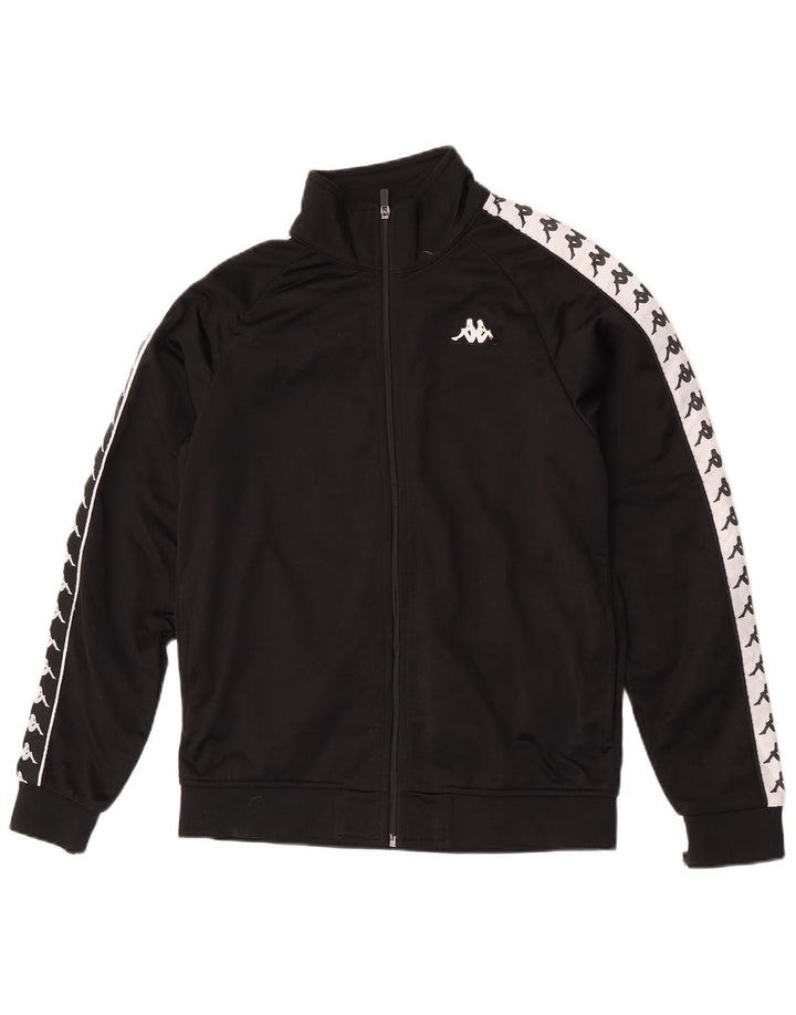 Kappa Herre grafisk træningsdragt Topjakke Stor Sort Colourblock Polyester