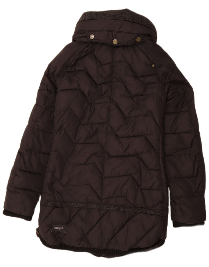 KHUJO Polstret frakke til kvinder UK 10 Lille sort nylon