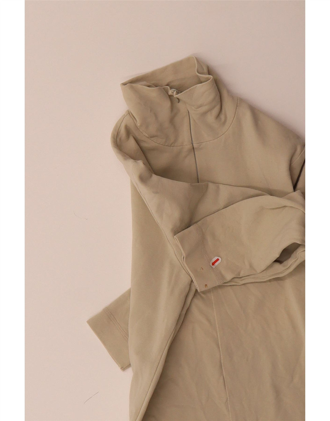 REEBOK Womens Zip Neck Top Long Sleeve UK 8 Small Beige Cotton Vintage Reebok and Second-Hand Reebok from Messina Hembry 