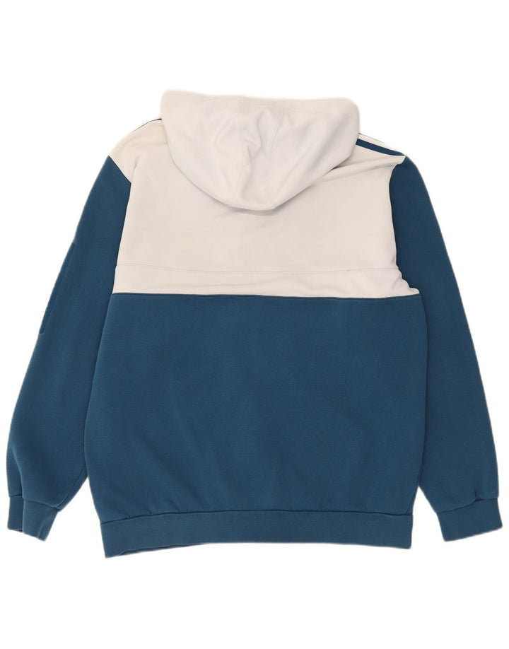 Adidas Hættetrøje med lynlås til mænd Large Blue Colourblock Polyester
