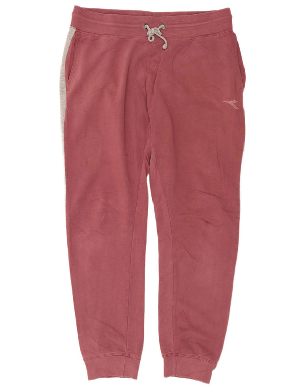 Diadora Womens Tracksuit Trousers Joggers UK 16 Large Pink Colourblock