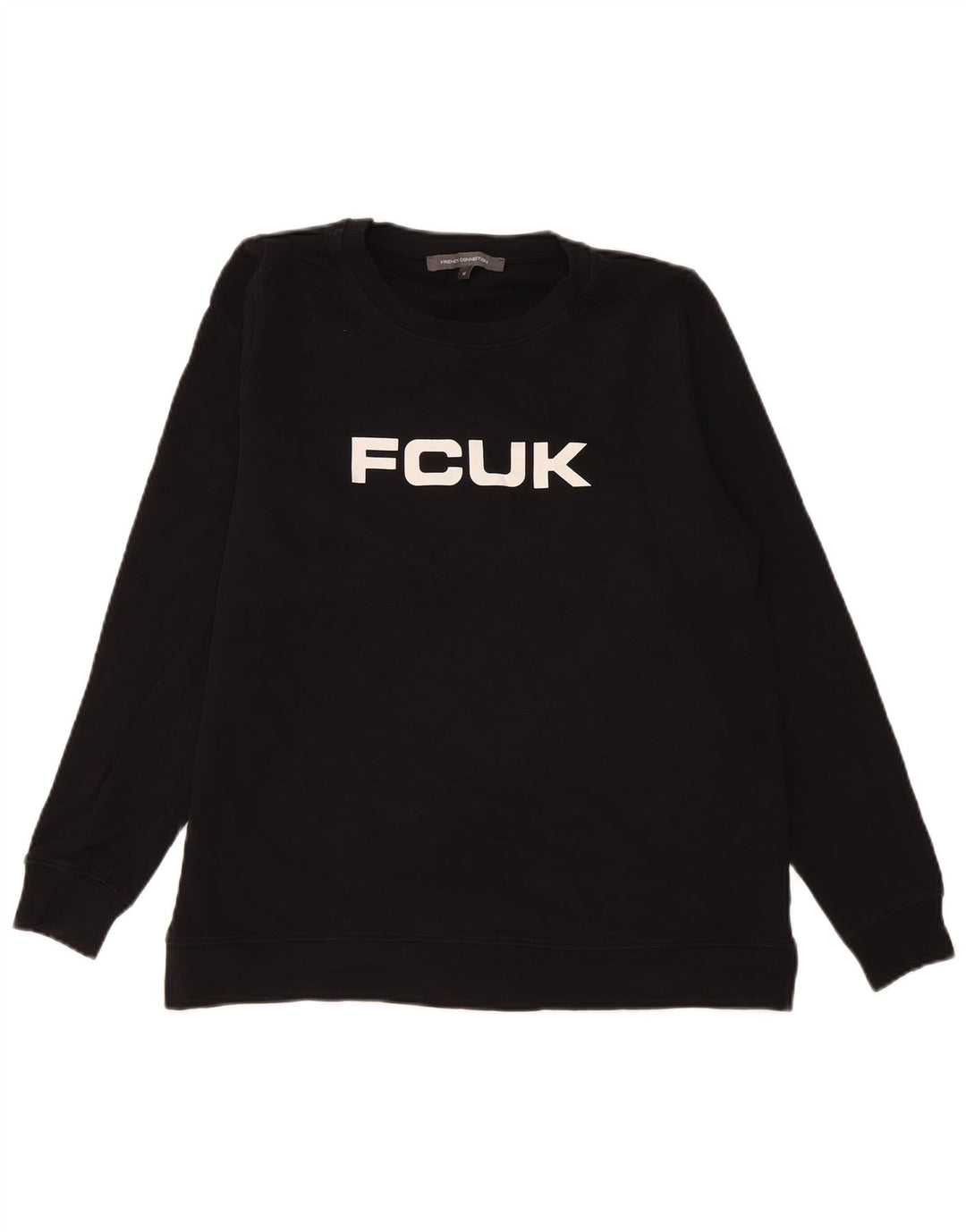 French Connection Herre Grafisk Sweatshirt Jumper Medium Sort Bomuld