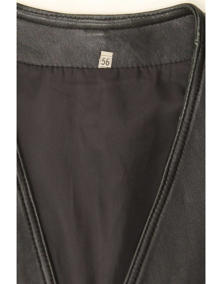 Vintage herre lædervest IT 56 3XL Sort