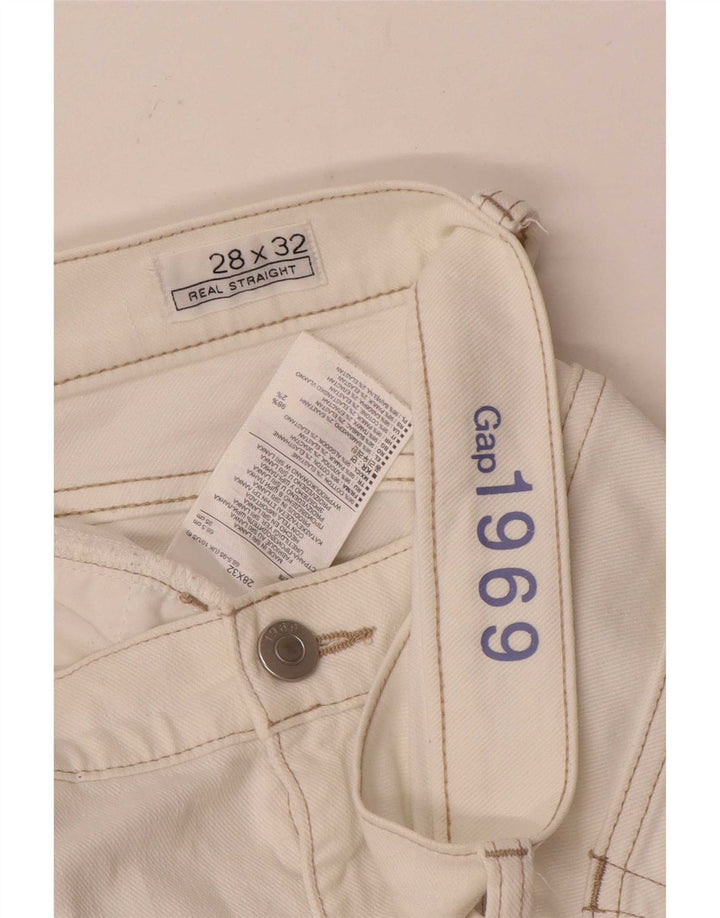 Gap lige damejeans W28 L32 hvid bomuld