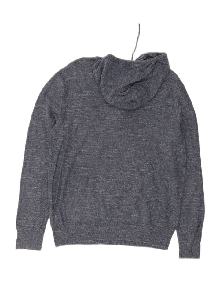J. CREW Mens Button Neck Jumper Sweater Medium Navy Blue Flecked Cotton Vintage J. Crew and Second-Hand J. Crew from Messina Hembry 