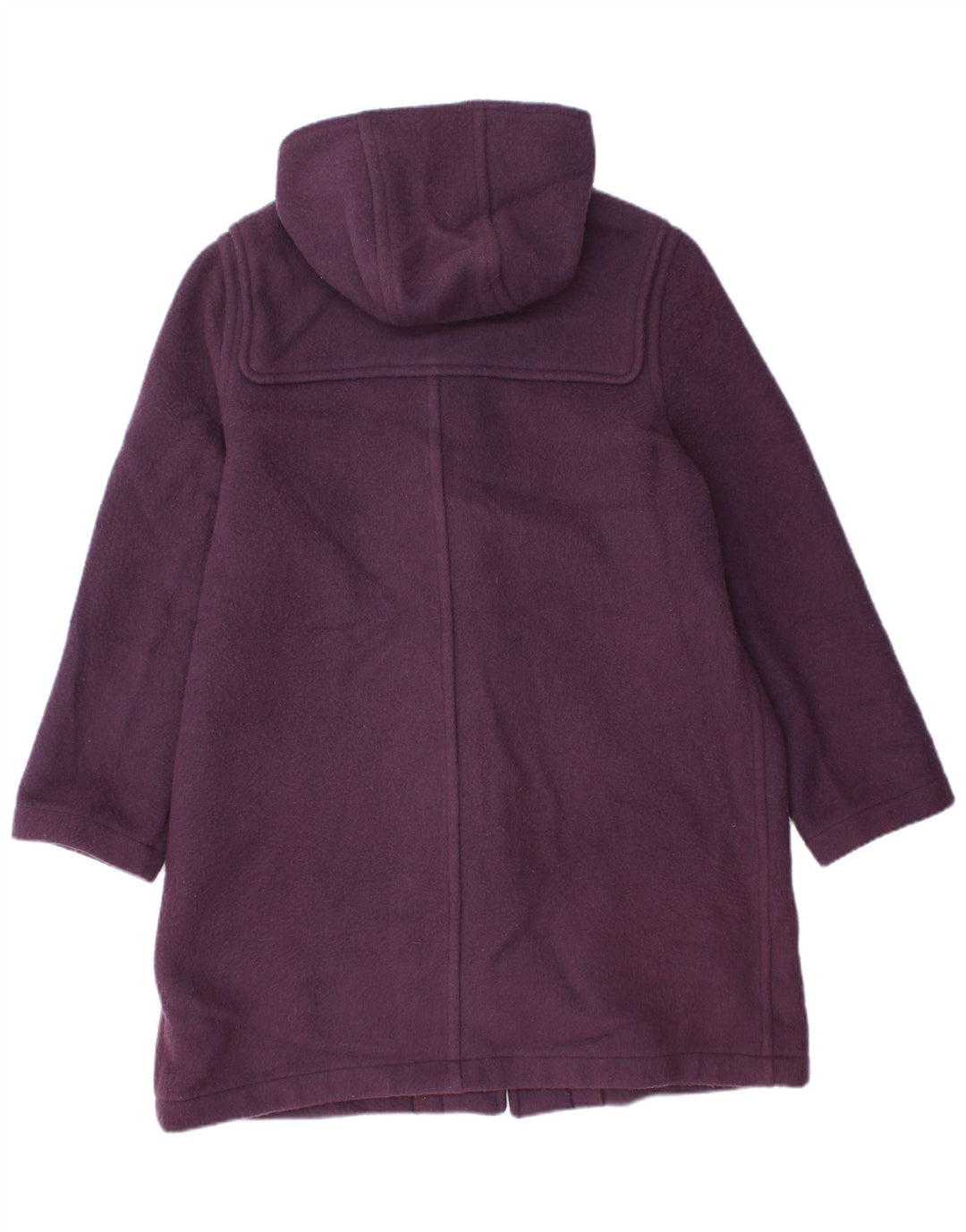 Vintage Dame Hooded Duffel Coat UK 14 Large Purple Uld