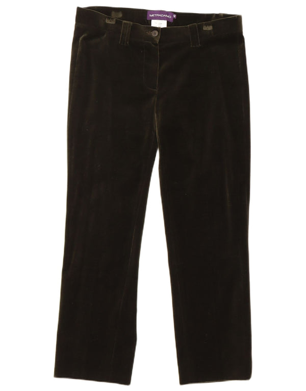 Metradamo Womens Velvet Crop Casual Bukser EU 40 Medium W30 L25 Grøn
