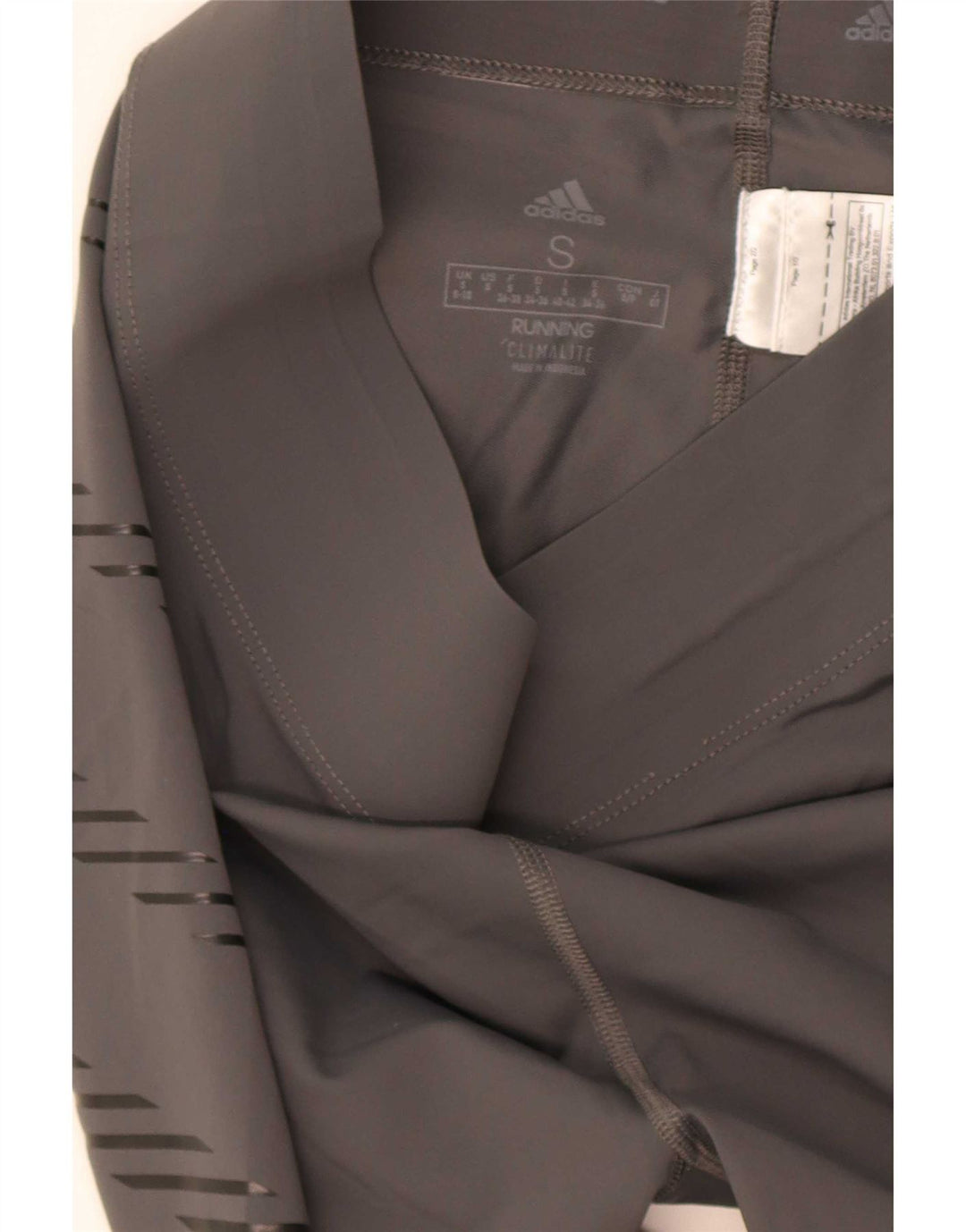 Adidas Womens Climalite Leggings UK 8/10 Small Gråstribet polyamid