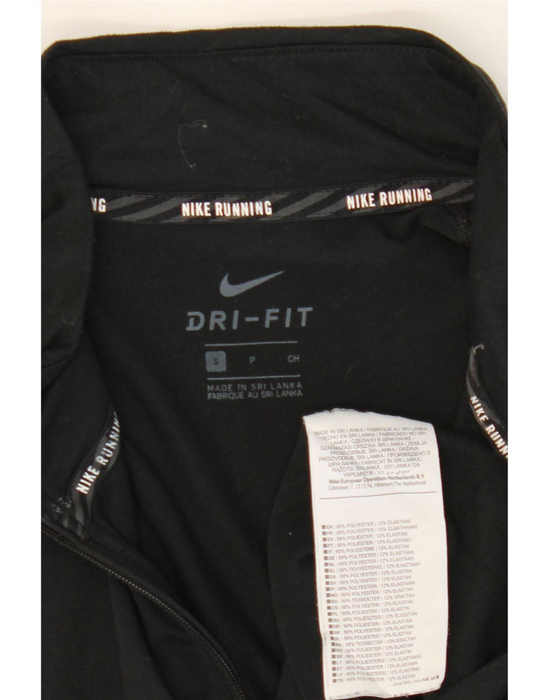 Nike Herre Dri Fit Pullover med lynlås-hals Træningsdragt Top Lille sort polyester