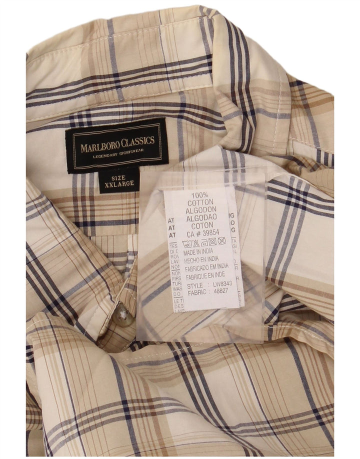 Marlboro Classics herreskjorte 2XL beige ternet bomuld