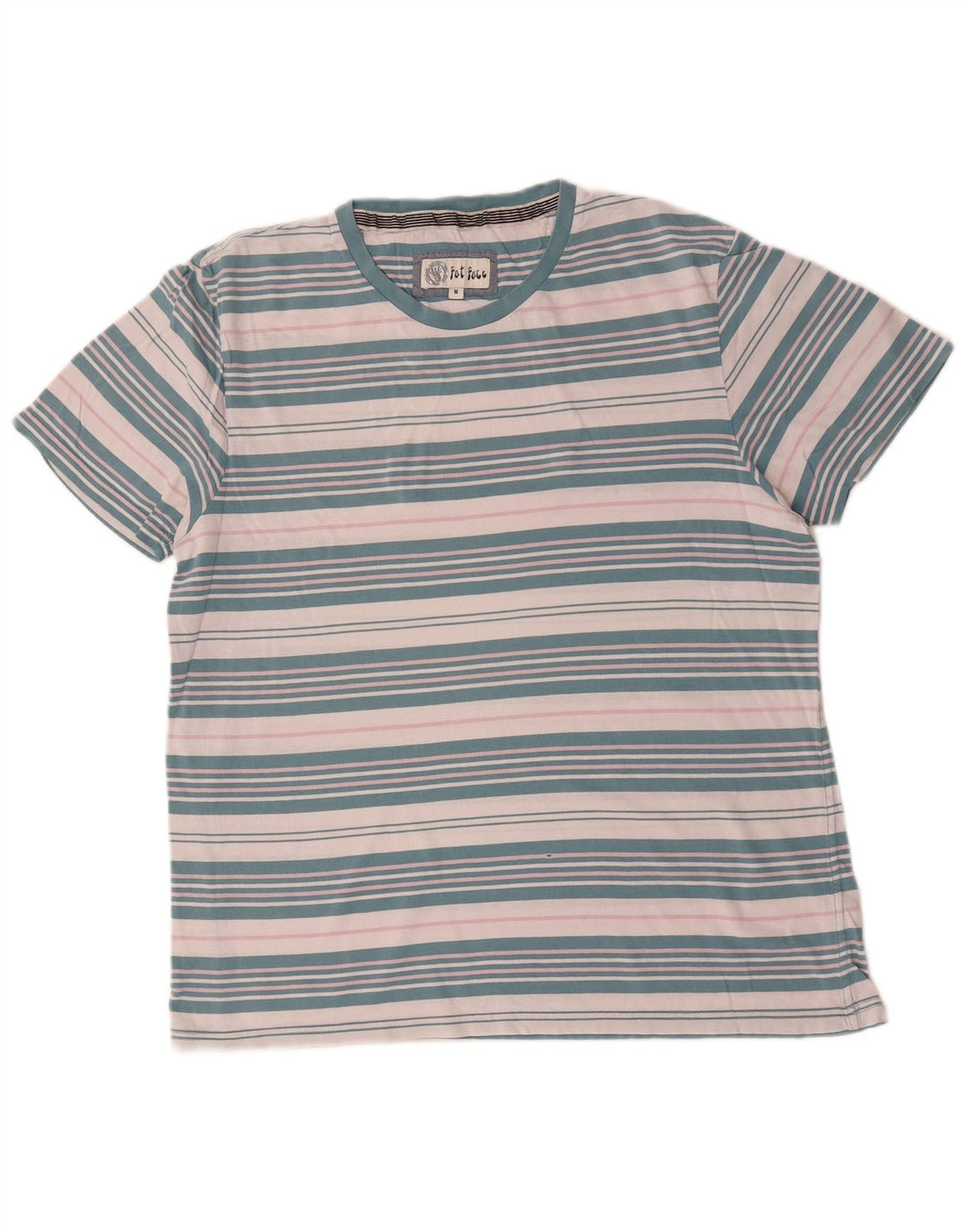 Fat Face Herre T-Shirt Top Medium Blå Stribet Bomuld