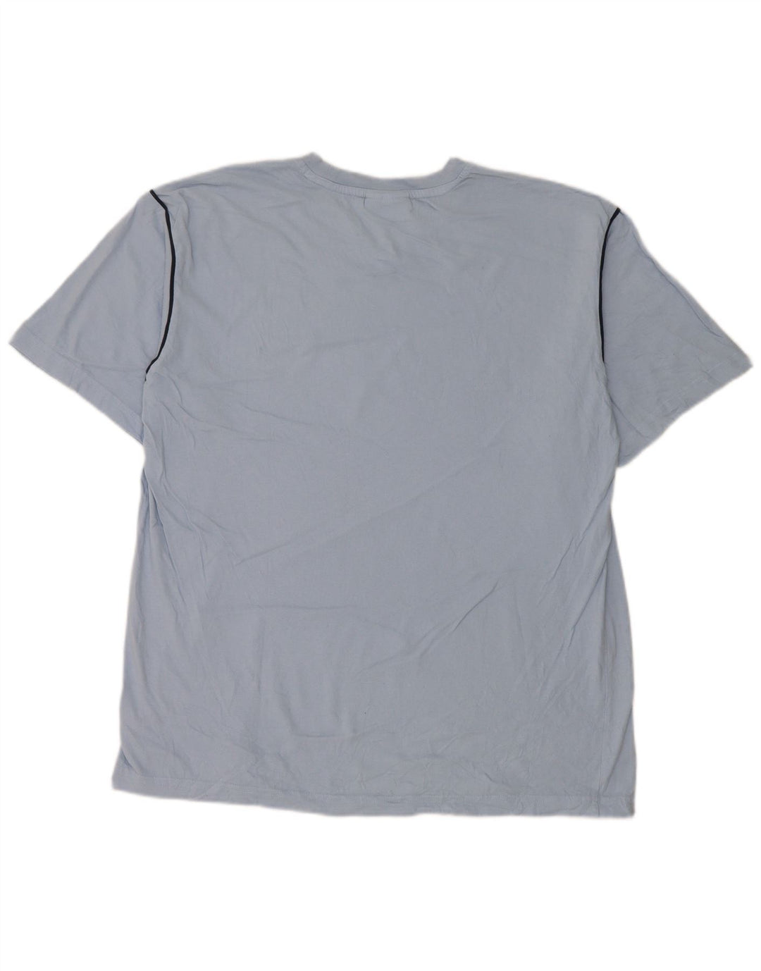 Asics Herre T-Shirt Top XL Blå Stribet Bomuld