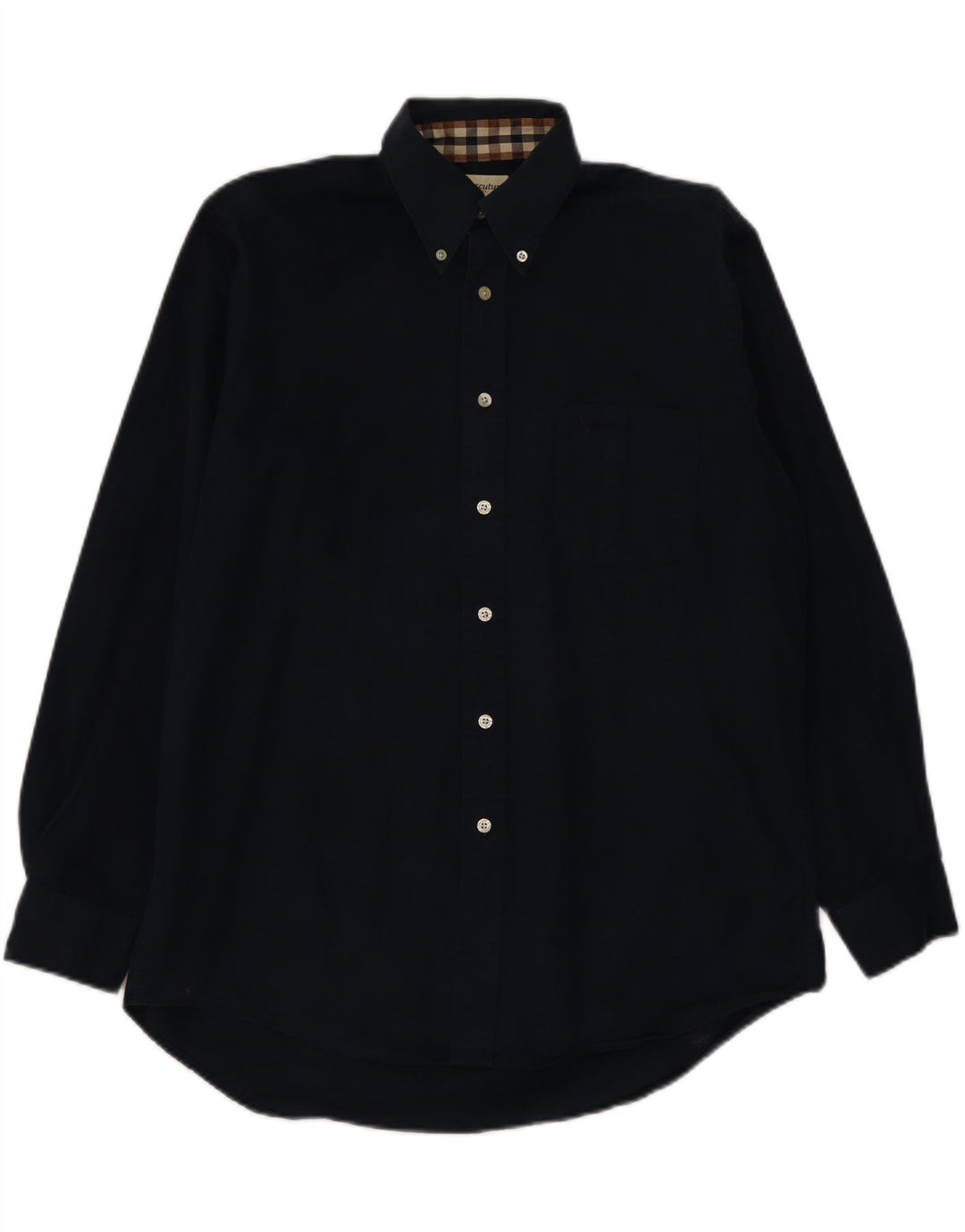 AQUASCUTUM Herre Loose Fit skjorte Medium marineblå bomuld