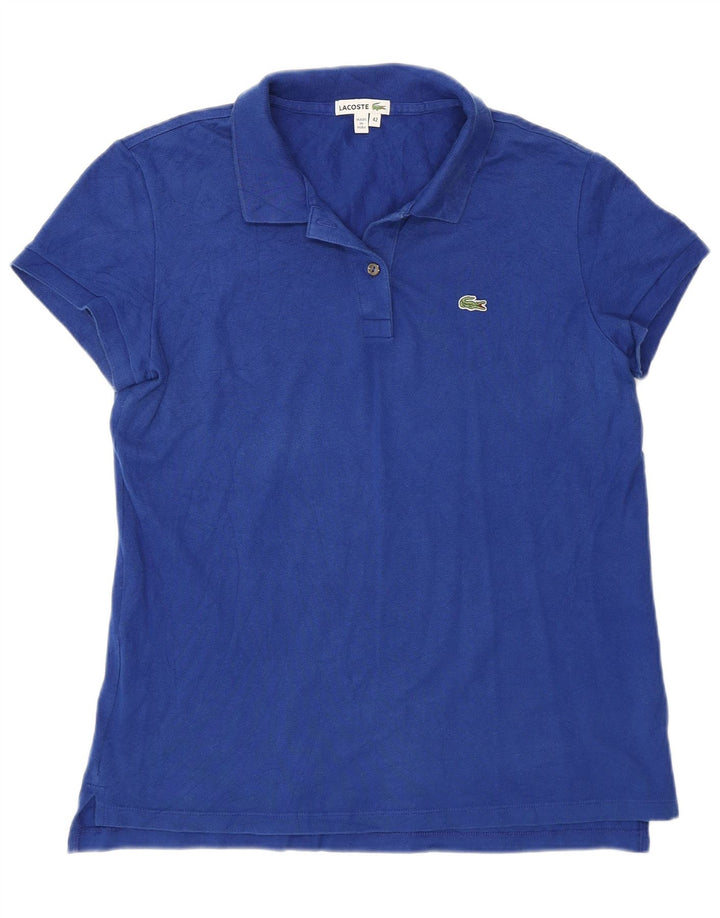 Lacoste Dame Polo Shirt Størrelse 42 Stor Blå Bomuld