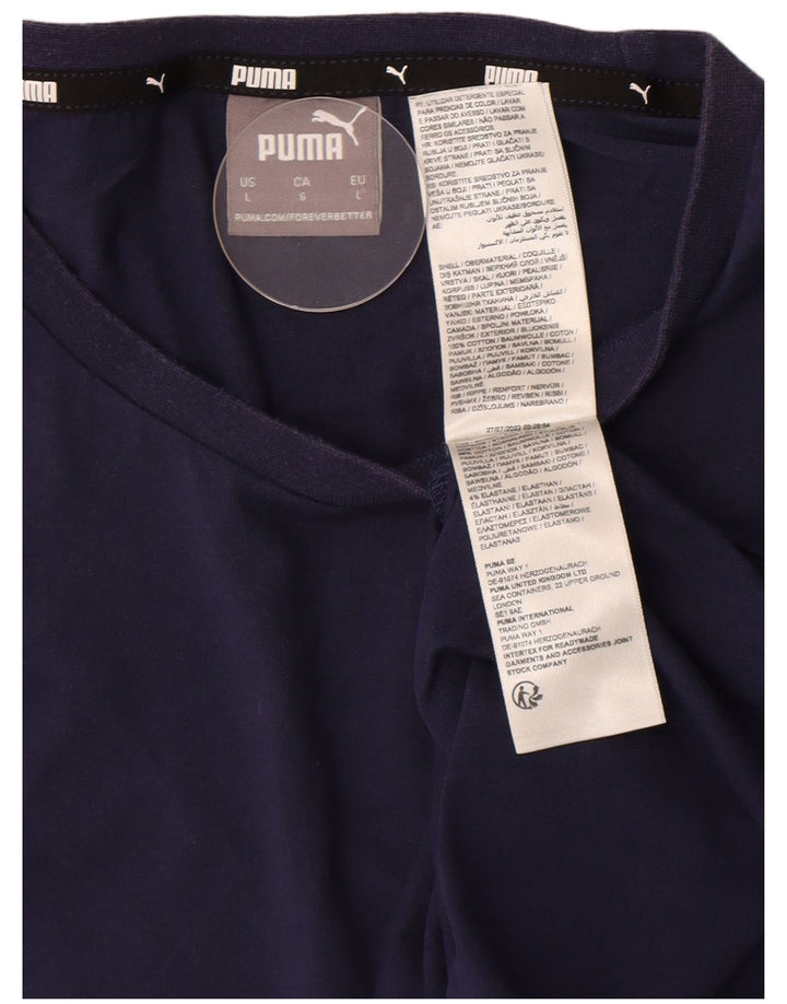 Puma Herre T-Shirt Top Stor Marineblå Bomuld