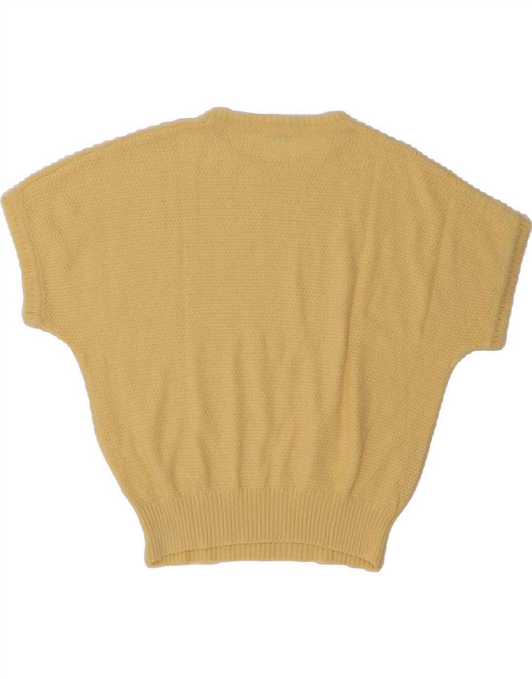 VINTAGE Womens Batwing Crew Neck Jumper Sweater UK 14 Medium Yellow Vintage Vintage and Second-Hand Vintage from Messina Hembry 
