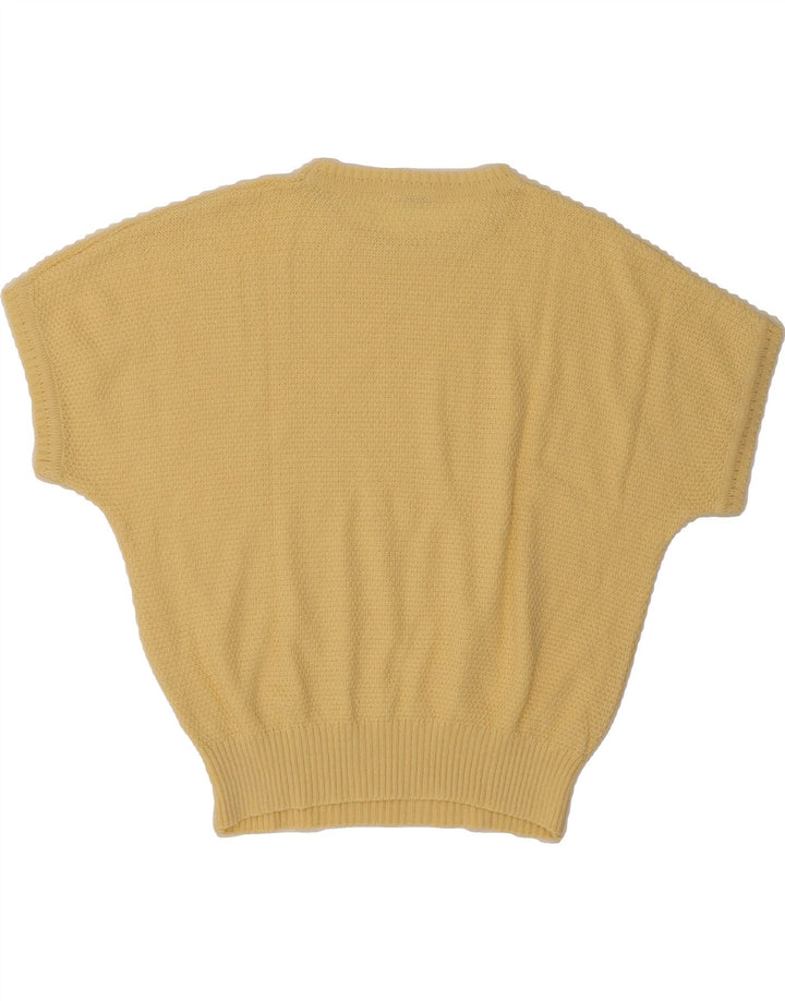 VINTAGE Womens Batwing Crew Neck Jumper Sweater UK 14 Medium Yellow Vintage Vintage and Second-Hand Vintage from Messina Hembry 