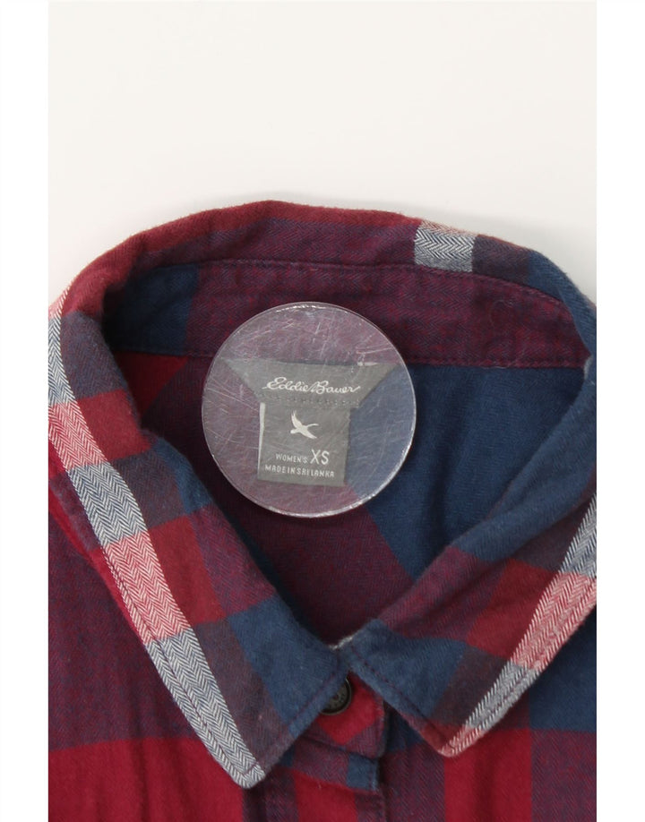 EDDIE BAUER Dame oversized flannel skjorte UK 6 XS Flerfarvet Plaid