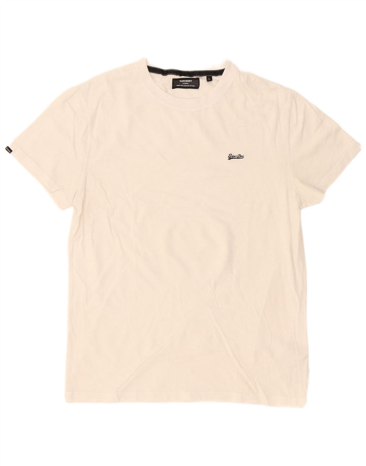 Superdry T-shirt top til mænd, stor hvid bomuld