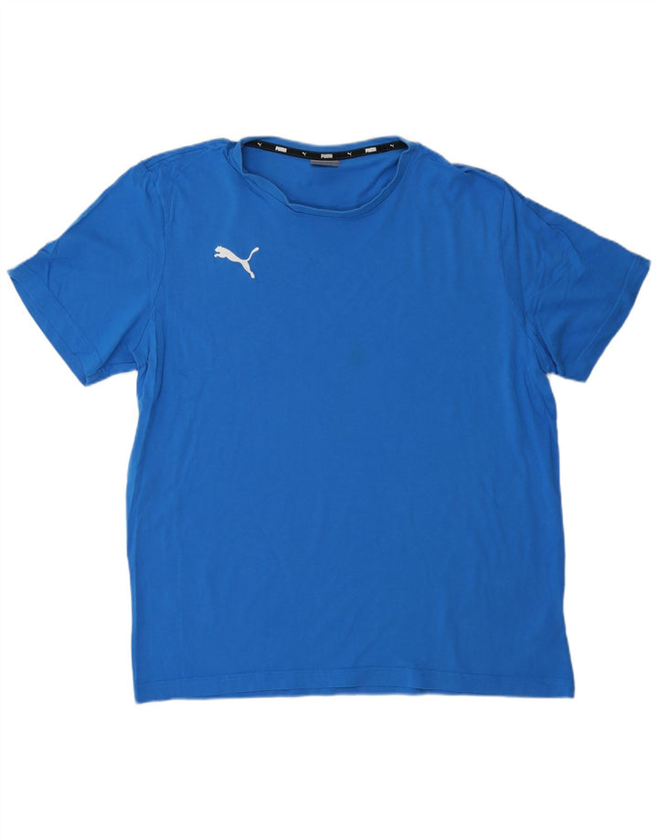 PUMA Herre T-Shirt Top XL Blå Bomuld