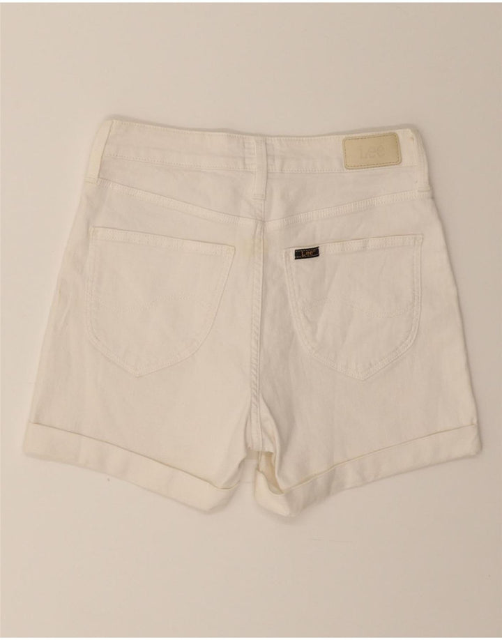 LEE Womens Mom Denim Shorts W27 Small White Cotton Vintage Lee and Second-Hand Lee from Messina Hembry 