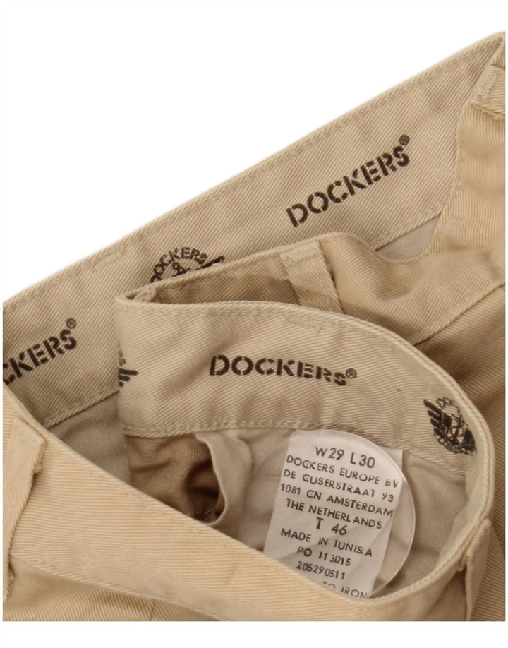 DOCKERS Herre Pegged Chino Bukser W29 L28 Beige Bomuld