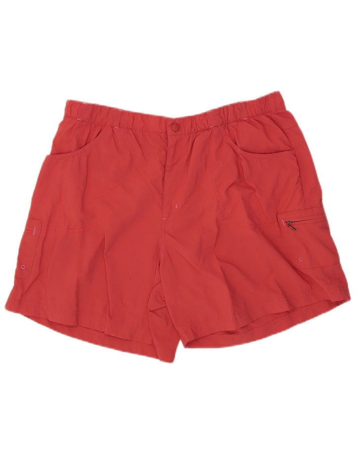 Columbia Womens High Waist Cargo Shorts Large W34 Red Nylon