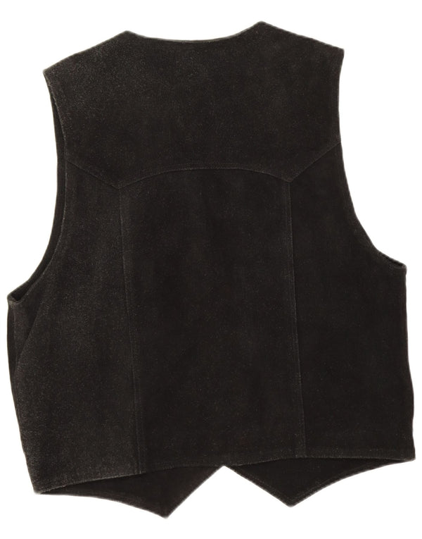 Highway 1 Herre ruskind vest 2XL sort læder