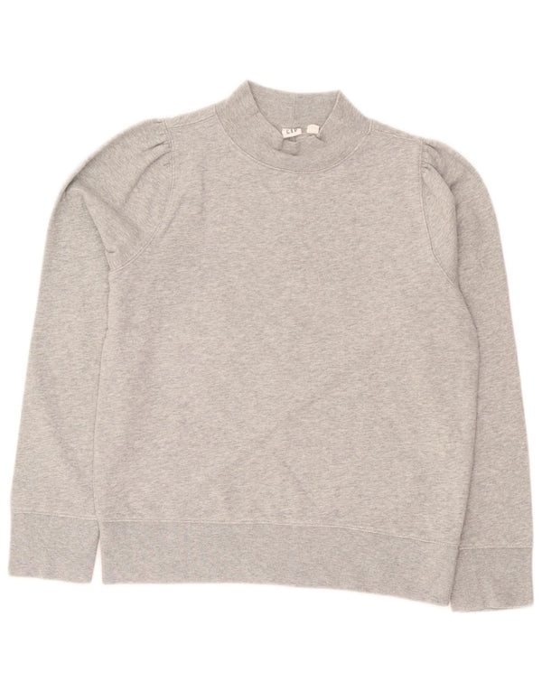 Gap Dame Oversized Sweatshirt Jumper UK 10 Small Grey Flecked Bomuld