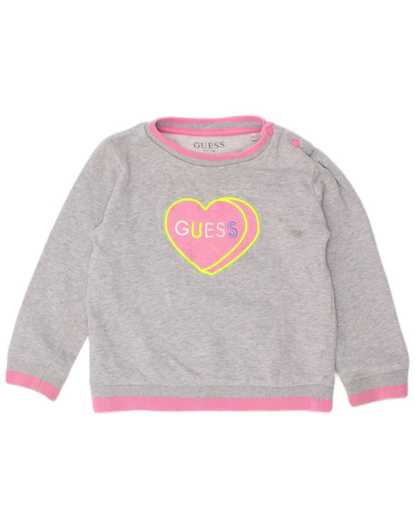 Guess Baby Girls Grafisk Sweatshirt Jumper 18-24 Måneder Grå Colourblock