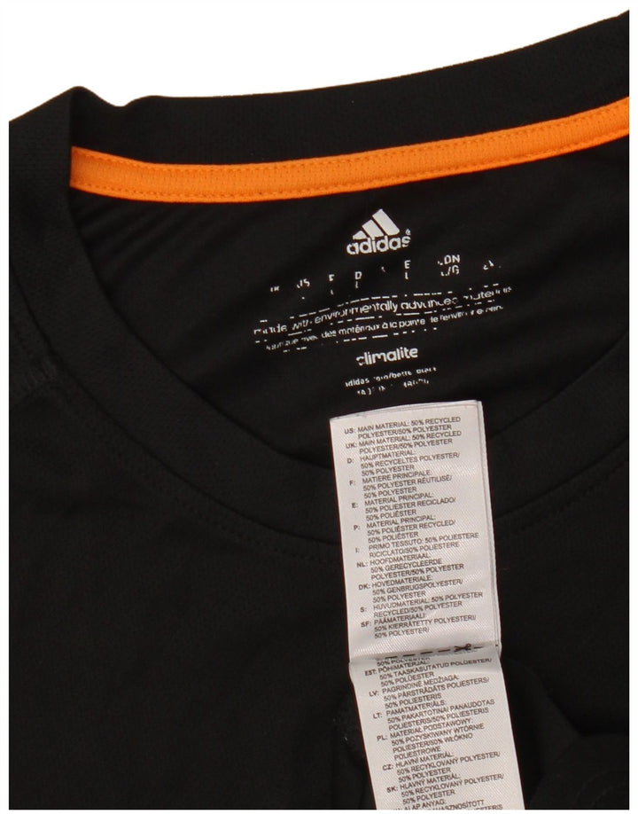 Adidas Herre Climalite Grafisk T-Shirt Top Stor Sort Polyester