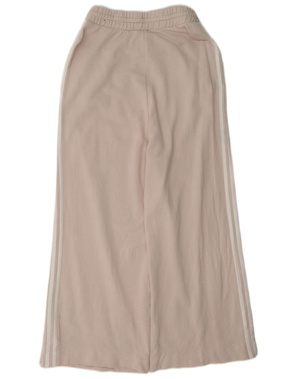 Adidas Womens Wide Leg Tracksuit Trousers UK 8/10 Small Pink Cotton